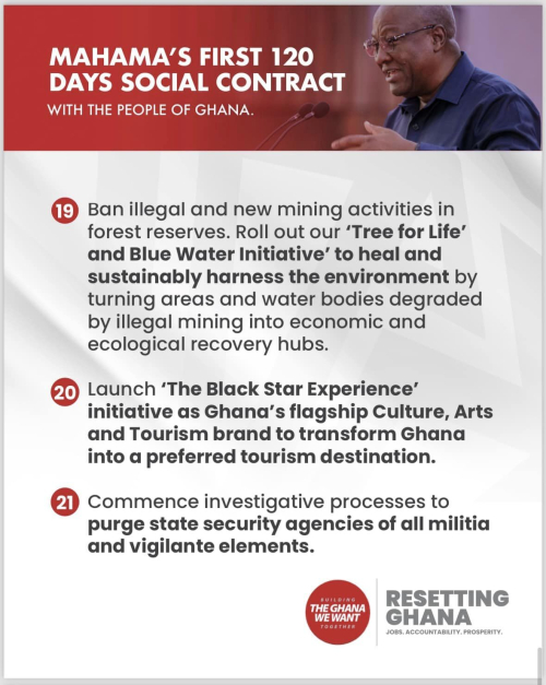 Mahama's first 120 days social contract with the people of Ghana