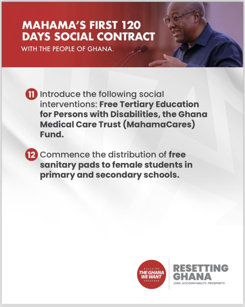 Mahama's first 120 days social contract with the people of Ghana