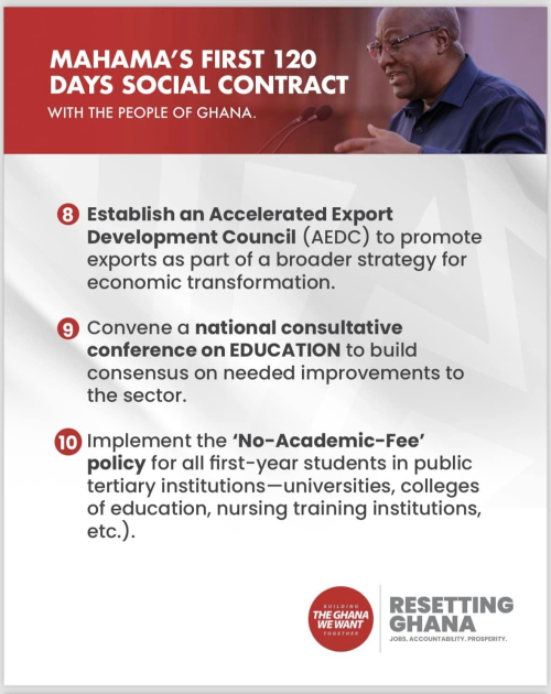 Mahama's first 120 days social contract with the people of Ghana