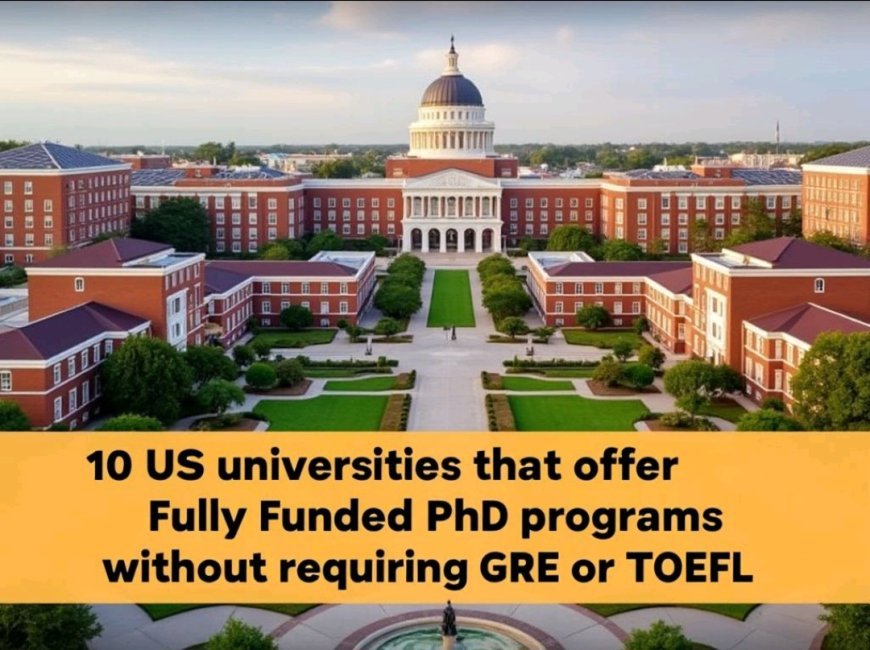 10 Fully-Funded PhD Programs in the USA Without GRE or TOEFL