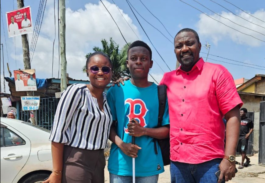 Actor and Politician John Dumelo Pays huge Fees for Visually Impaired Student Ahead of 2024 Election